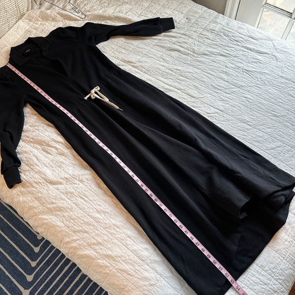 ME+EM Polo Collar Maxi Dress Long Sleeve Zip Front Cotton Terry |Size 12 - Picture 7 of 7